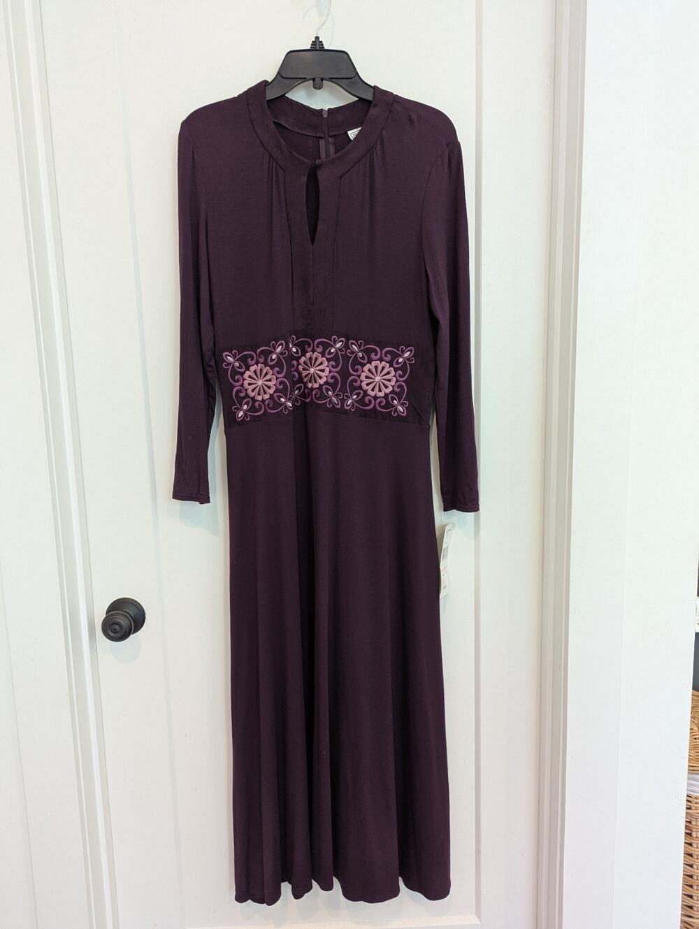 Jessica Howard Sz10 Purple Maximalist Long Dress Embroidery Elegant Wedding NWT